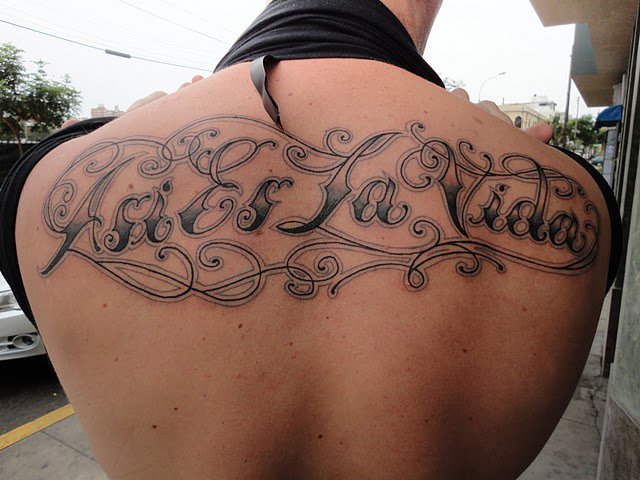 My new back tattoo by Jason Tyler Grace Asi Es La Vida or Such is Life
