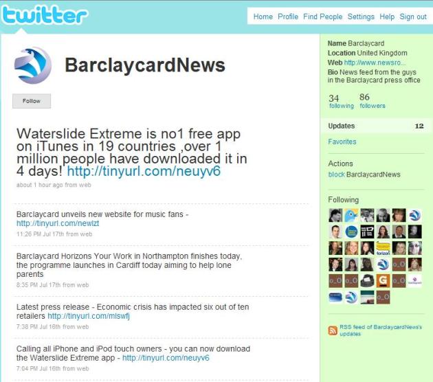 Barclaycard News Twitter Account